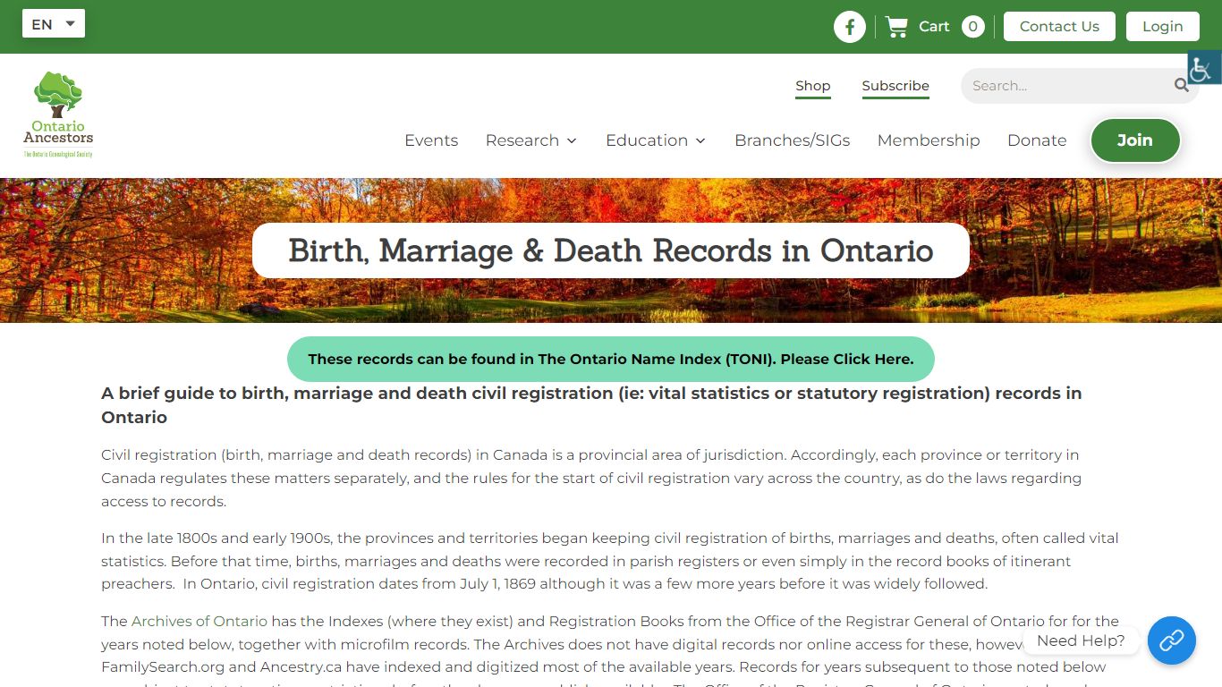 Birth, Marriage & Death Records in Ontario – Ontario Ancestors